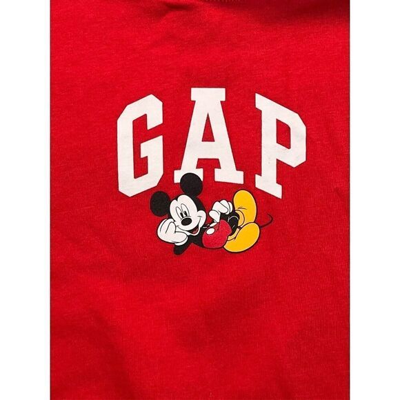 GAP x Disney Mickey Mouse Graphic Hoodie Modern Red Unisex Kids Size Large EUC - Picture 3 of 10